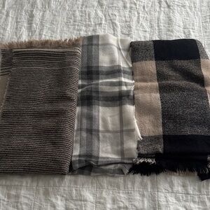 Striped and Plaid Scarves set bundle